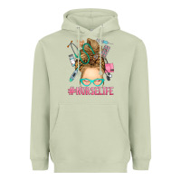 Matcha blonde messy bun nurse life Heavyweight Hoodie - RanaPortraitStore