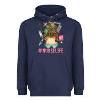 Blonde Messy Bun Nurse Life Heavyweight Hoodie | Teevron