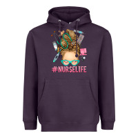 Plum blonde messy bun nurse life Heavyweight Hoodie - RanaPortraitStore