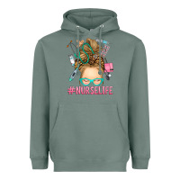 Sage blonde messy bun nurse life Heavyweight Hoodie - RanaPortraitStore