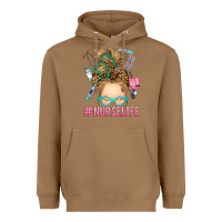 Toasted Coconut blonde messy bun nurse life Heavyweight Hoodie - RanaPortraitStore