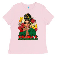 Bubblegum Pink believe black woman Ladies Tee - FaDigitalArtStudio