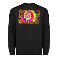 Black leopard, tie die backgraund Heavyweight Sweatshirt - JahusDesignShop