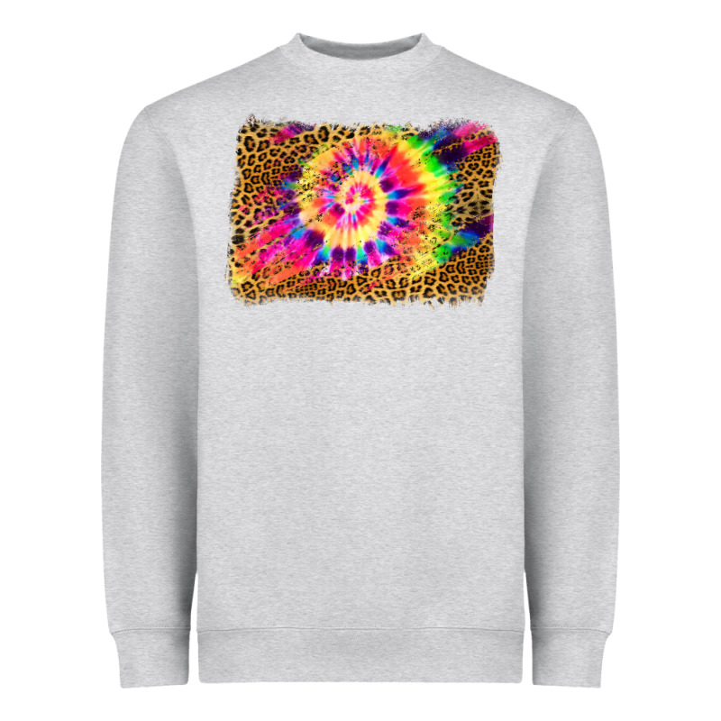 Leopard, Tie Die Backgraund Heavyweight Sweatshirt by JahusDesignShop | Teevron