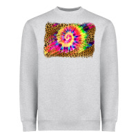 Heather Grey leopard, tie die backgraund Heavyweight Sweatshirt - JahusDesignShop