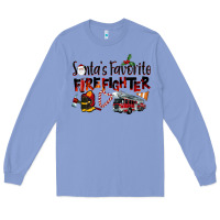 Colony Blue Santa's Favorite Firefighter Long Sleeve Tee - LillyAllenDesigns
