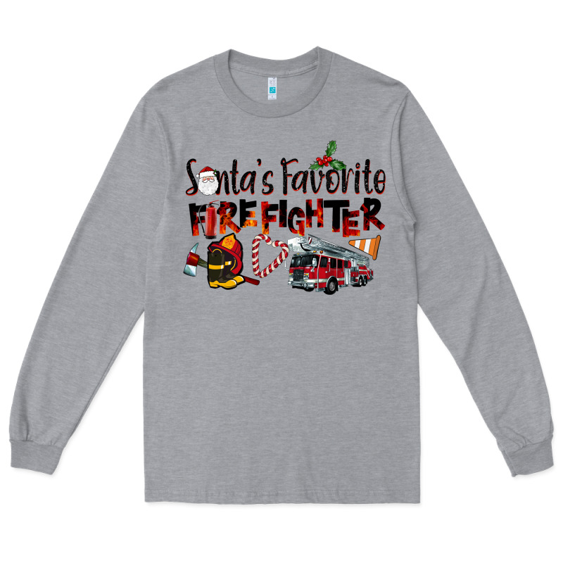 Santa's Favorite Firefighter Long Sleeve Tee by LillyAllenDesigns | Teevron
