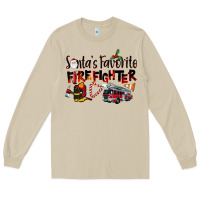 Mushroom Santa's Favorite Firefighter Long Sleeve Tee - LillyAllenDesigns