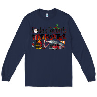 Navy Santa's Favorite Firefighter Long Sleeve Tee - LillyAllenDesigns