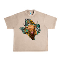French Oak texas map highland cow Urban Heavy Tee - Jasminsmagicworld