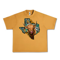 Peanut Butter texas map highland cow Urban Heavy Tee - Jasminsmagicworld