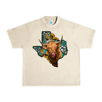 Sandshell texas map highland cow Urban Heavy Tee - Jasminsmagicworld
