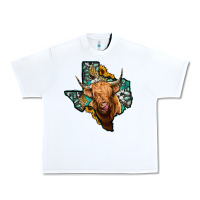 White texas map highland cow Urban Heavy Tee - Jasminsmagicworld