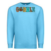 Ocean Blue gobble thanksgiving turkey Premium Sweatshirt - RanaPortraitStore