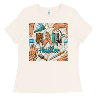 Bone hail hustler and nail art hands with glitter polish seamless pattern b Ladies Tee - BundleAndBundleShop