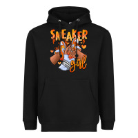 Black orange galaxy sneaker girl afro woman Heavyweight Hoodie - RanaPortraitStore