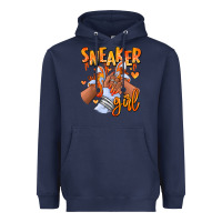 Navy orange galaxy sneaker girl afro woman Heavyweight Hoodie - RanaPortraitStore