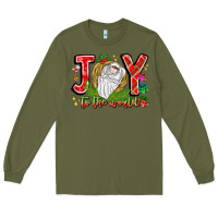 Army Green joy to the world Long Sleeve Tee - CowhideDigitalArt