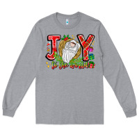Heather Grey joy to the world Long Sleeve Tee - CowhideDigitalArt