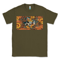 Army Green texas map bull skull sunflower leopard licence plate Classic Tee - Artiststas