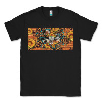 Black texas map bull skull sunflower leopard licence plate Classic Tee - Artiststas