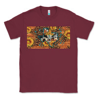 Burgundy texas map bull skull sunflower leopard licence plate Classic Tee - Artiststas