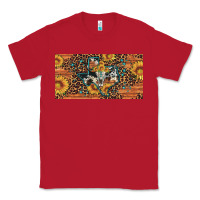Red texas map bull skull sunflower leopard licence plate Classic Tee - Artiststas