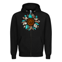 Black sunflower cowhide Zipper Hoodie - JahusDesignShop