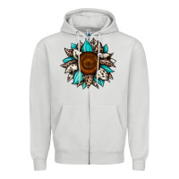 Dove Grey sunflower cowhide Zipper Hoodie - JahusDesignShop