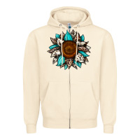 Sandshell sunflower cowhide Zipper Hoodie - JahusDesignShop