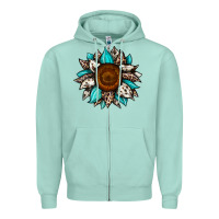 Seafoam sunflower cowhide Zipper Hoodie - JahusDesignShop
