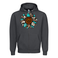Smoke sunflower cowhide Zipper Hoodie - JahusDesignShop