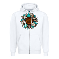 White sunflower cowhide Zipper Hoodie - JahusDesignShop