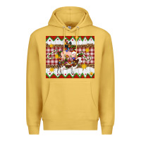Antique Gold Stacked Christmas Farm Premium Hoodie - Artiststas