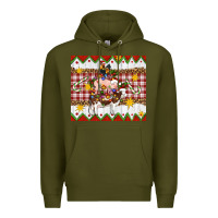 Army Green Stacked Christmas Farm Premium Hoodie - Artiststas