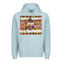 Blue Mist Stacked Christmas Farm Premium Hoodie - Artiststas