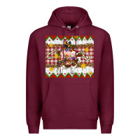 Burgundy Stacked Christmas Farm Premium Hoodie - Artiststas