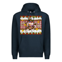 Navy Stacked Christmas Farm Premium Hoodie - Artiststas