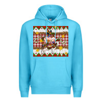 Ocean Blue Stacked Christmas Farm Premium Hoodie - Artiststas