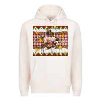 Pale Pink Stacked Christmas Farm Premium Hoodie - Artiststas