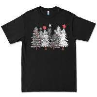 Black black and white christmas trees with lights Premium Tee - FaDigitalArtStudio