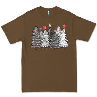 Cacao black and white christmas trees with lights Premium Tee - FaDigitalArtStudio