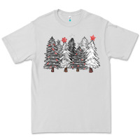 Dove Grey black and white christmas trees with lights Premium Tee - FaDigitalArtStudio