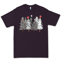 Plum black and white christmas trees with lights Premium Tee - FaDigitalArtStudio