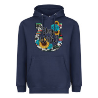 Navy western stay wild horsesho Heavyweight Hoodie - RanaPortraitStore