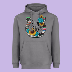 Western Stay Wild Horsesho Heavyweight Hoodie Designed By Ranaportraitstore