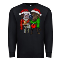 Black two christmas heifers Premium Sweatshirt - RanaPortraitStore