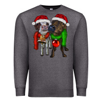 Charcoal Heather two christmas heifers Premium Sweatshirt - RanaPortraitStore