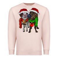 Pale Pink two christmas heifers Premium Sweatshirt - RanaPortraitStore