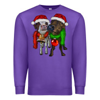 Purple two christmas heifers Premium Sweatshirt - RanaPortraitStore